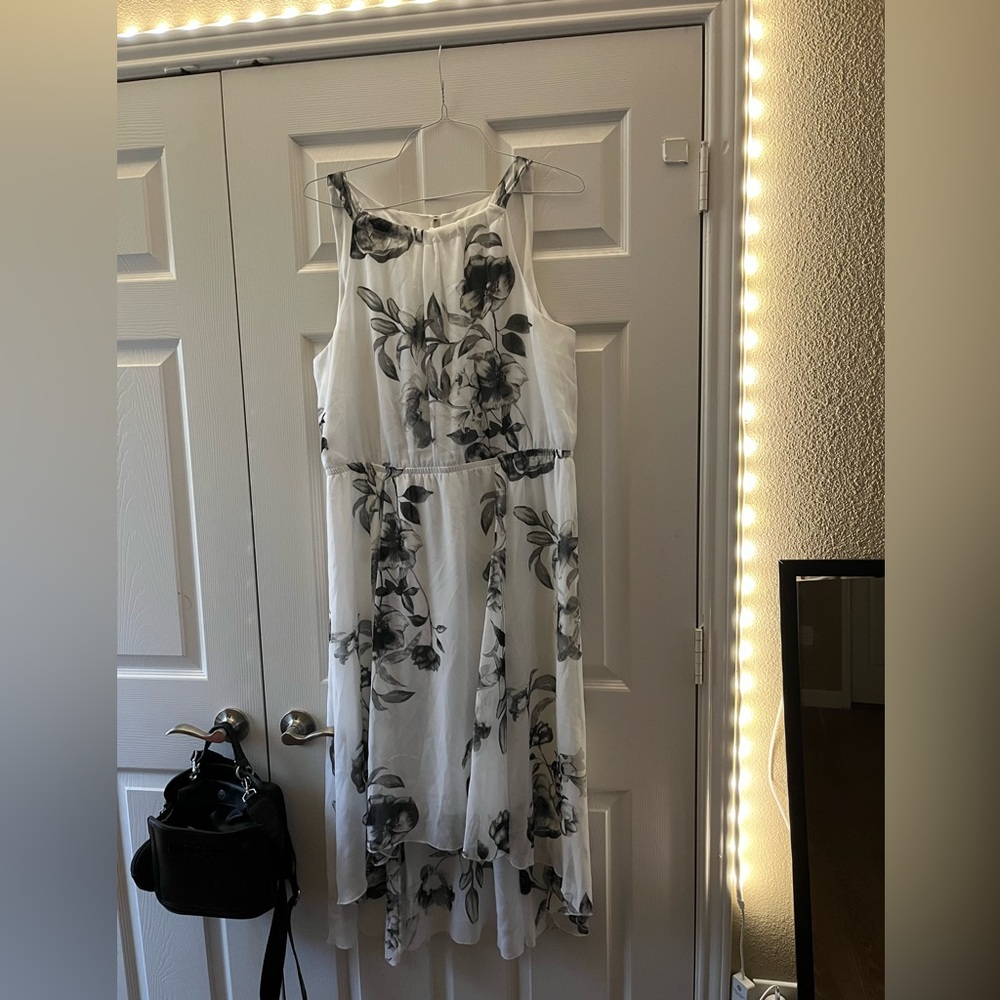 White Floral High-Low Dress